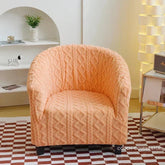 Knitted club chair slipcover Orange