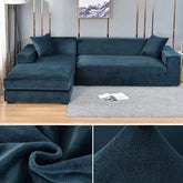 Night Blue Velvet Couch Cover