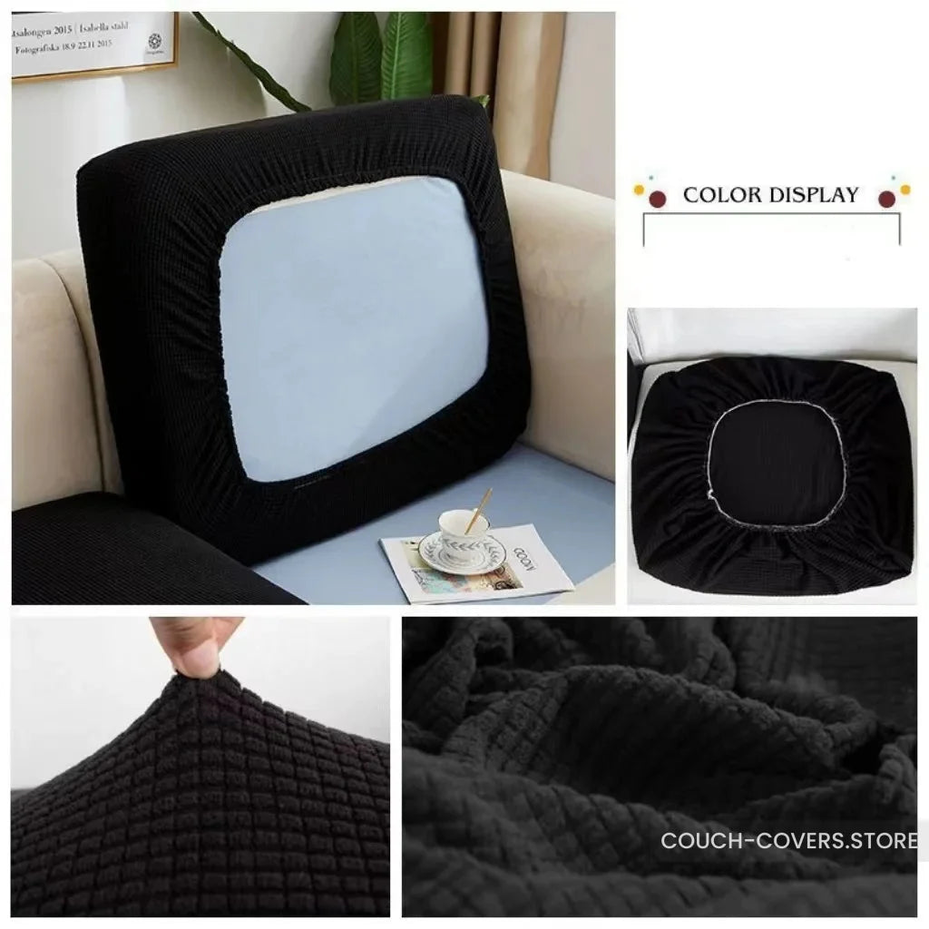 Stretch Couch Cushion Covers Black / Normal (S)