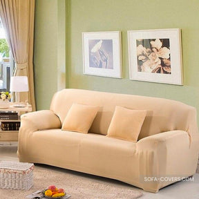 Beige loveseat cover