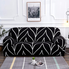 Black and white loveseat cover