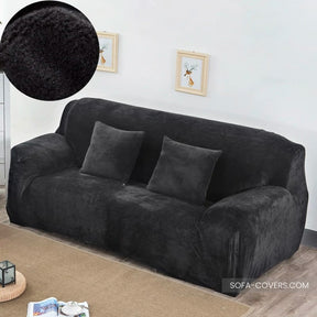 Black velvet couch cover