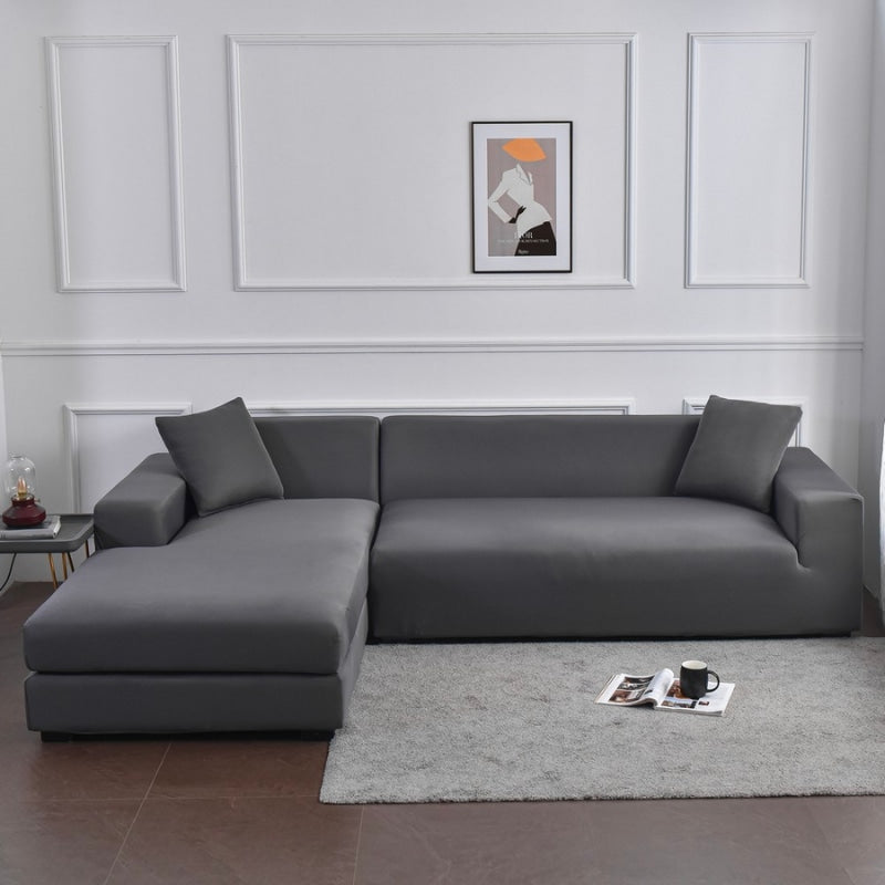 Dark grey couch cover sectional