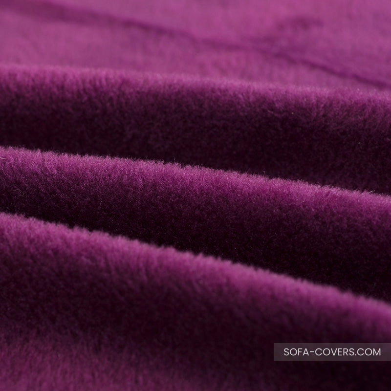 Purple velvet couch cover