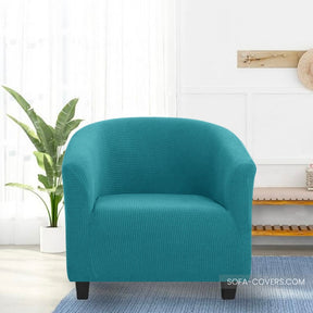 Teal club chair slipcover